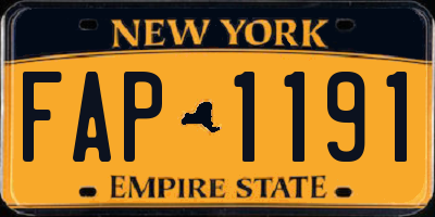 NY license plate FAP1191