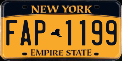 NY license plate FAP1199