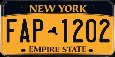 NY license plate FAP1202