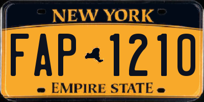 NY license plate FAP1210