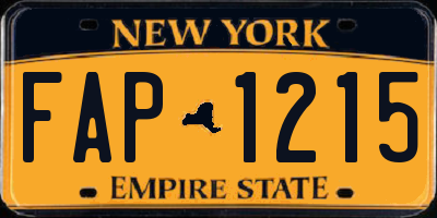 NY license plate FAP1215