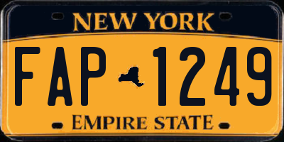 NY license plate FAP1249