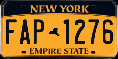 NY license plate FAP1276