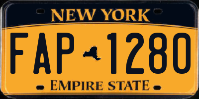 NY license plate FAP1280