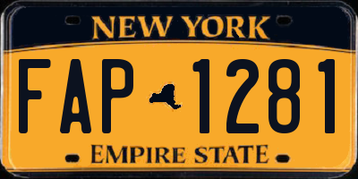 NY license plate FAP1281