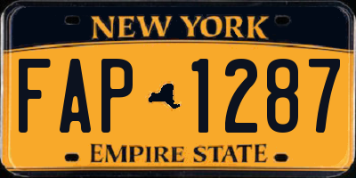 NY license plate FAP1287