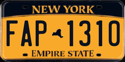 NY license plate FAP1310