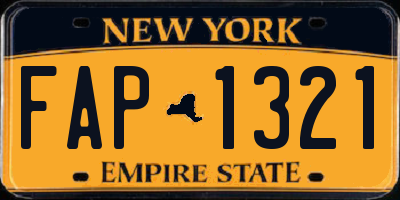 NY license plate FAP1321