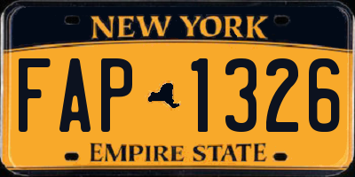 NY license plate FAP1326