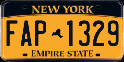 NY license plate FAP1329