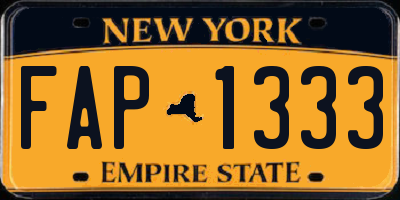 NY license plate FAP1333