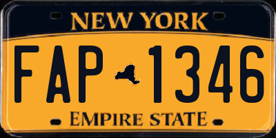 NY license plate FAP1346