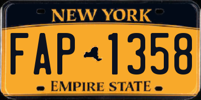 NY license plate FAP1358