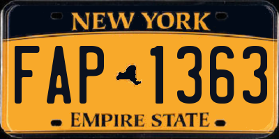 NY license plate FAP1363