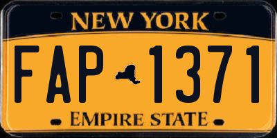 NY license plate FAP1371