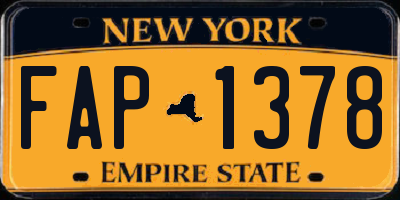 NY license plate FAP1378