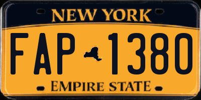 NY license plate FAP1380