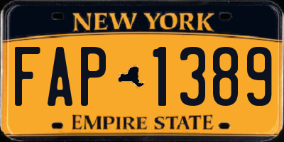 NY license plate FAP1389