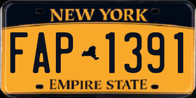 NY license plate FAP1391