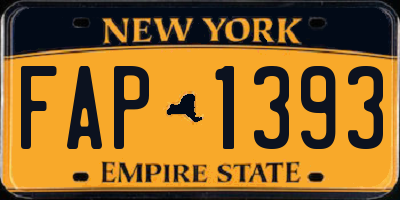 NY license plate FAP1393