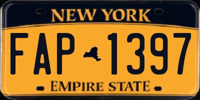 NY license plate FAP1397