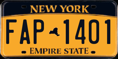 NY license plate FAP1401
