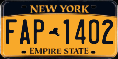 NY license plate FAP1402