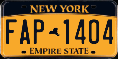NY license plate FAP1404