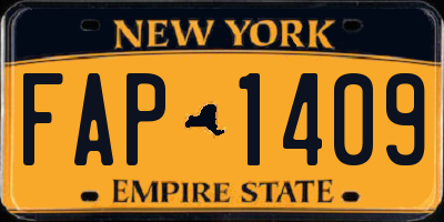 NY license plate FAP1409