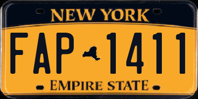 NY license plate FAP1411