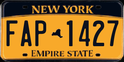 NY license plate FAP1427