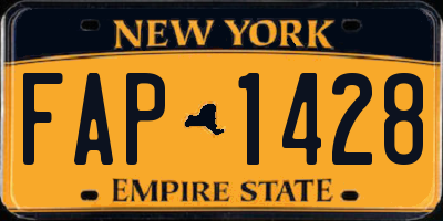 NY license plate FAP1428