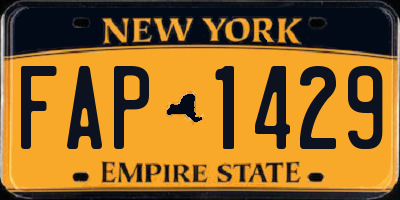 NY license plate FAP1429