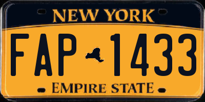 NY license plate FAP1433
