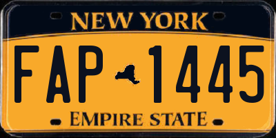 NY license plate FAP1445