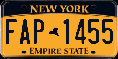 NY license plate FAP1455