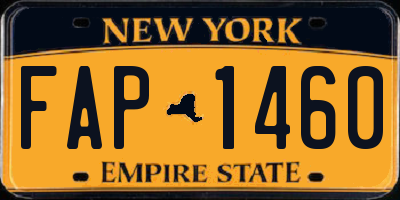 NY license plate FAP1460