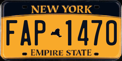 NY license plate FAP1470