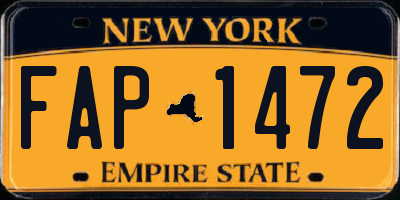 NY license plate FAP1472