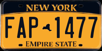 NY license plate FAP1477
