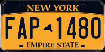 NY license plate FAP1480