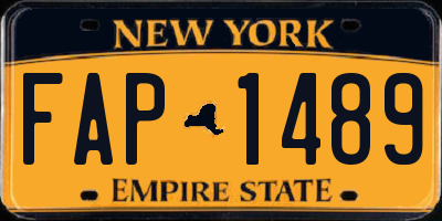 NY license plate FAP1489