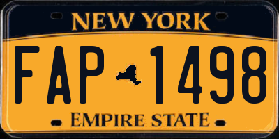NY license plate FAP1498