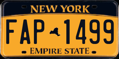NY license plate FAP1499