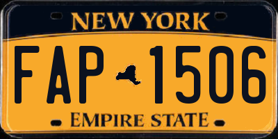 NY license plate FAP1506