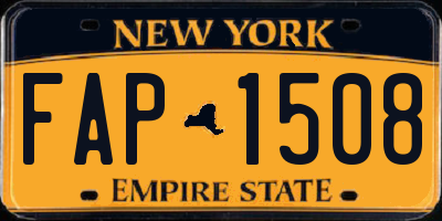 NY license plate FAP1508