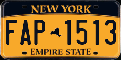 NY license plate FAP1513