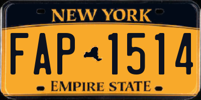 NY license plate FAP1514