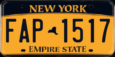 NY license plate FAP1517