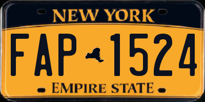 NY license plate FAP1524